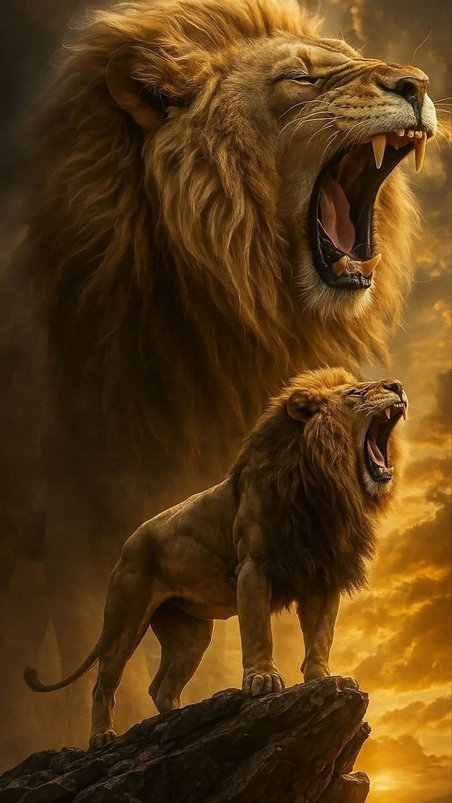 Kralın Gücü Aslanın Kükremesi 40x70cm T117 Dialands Elmas Mozaik Tablo