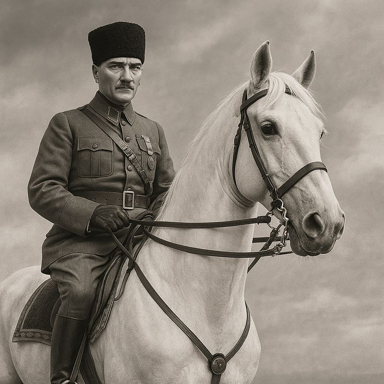 Atatürk Ve Beyaz At Asaletin Simgesi 45x45cm T116 Dialands Elmas Mozaik Tablo