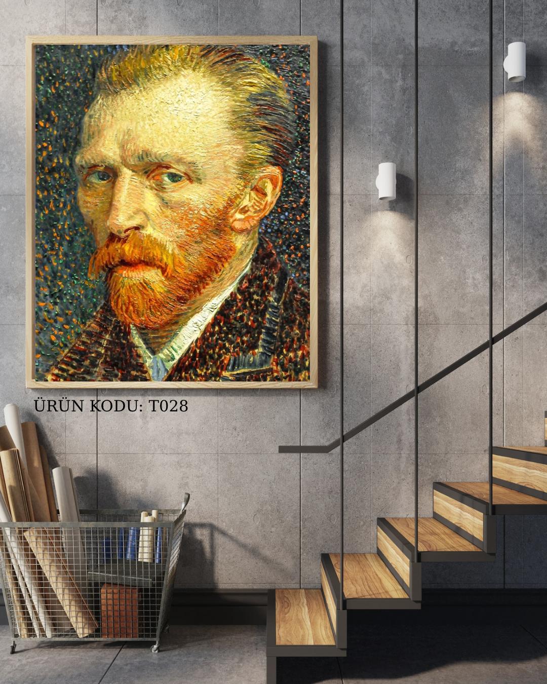 Van Gogh Portre 60x90cm T028 Dialands Elmas Mozaik Tablo
