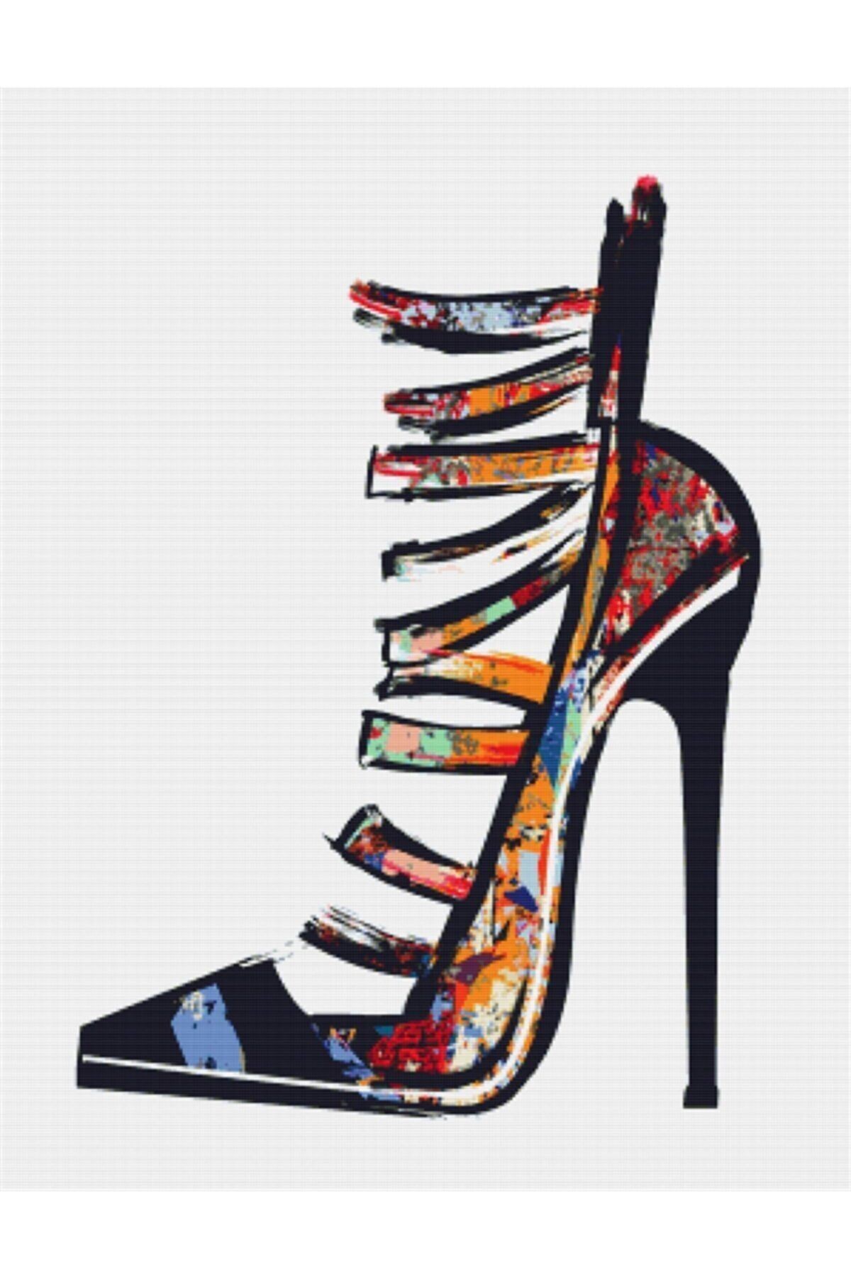 Movas Sanat Colorful High Heels | Diamond Mosaic Painting | Mosaic Puzzle | 35x46 | E2020241