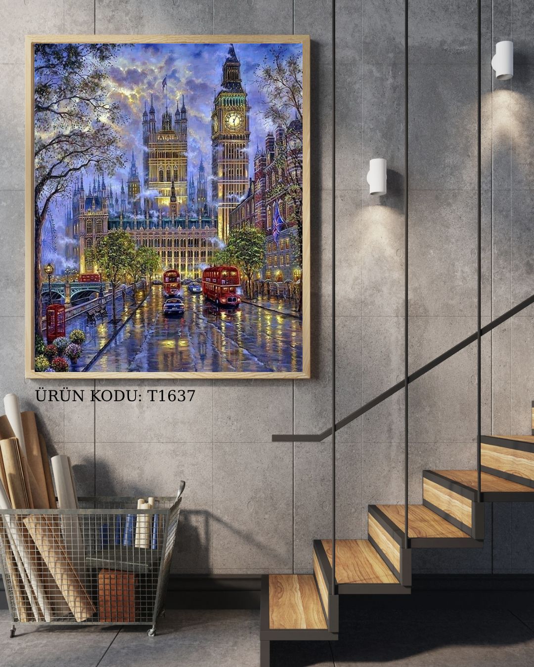 Londra Big Ben 45X60cm T1637 Dialands Elmas Mozaik Tablo 