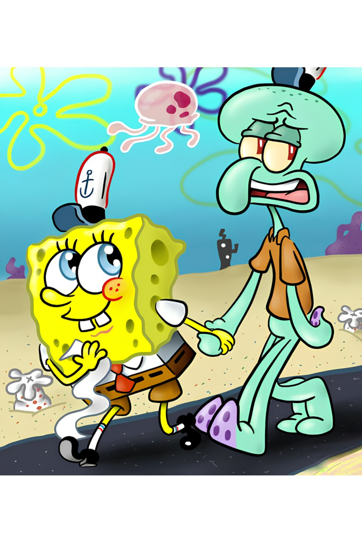 Movas Sanat Süngerbob Ve Squidward - Süngerbob | Elmas Mozaik Puzzle | 45x50 | E20204063