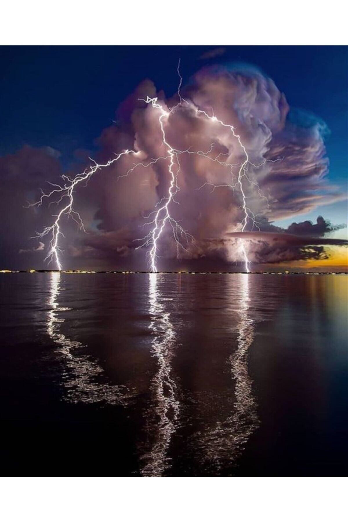 Lightning View from the Sea | Diamond Mosaic Table | Mosaic Puzzle | 50x60 | E20203246