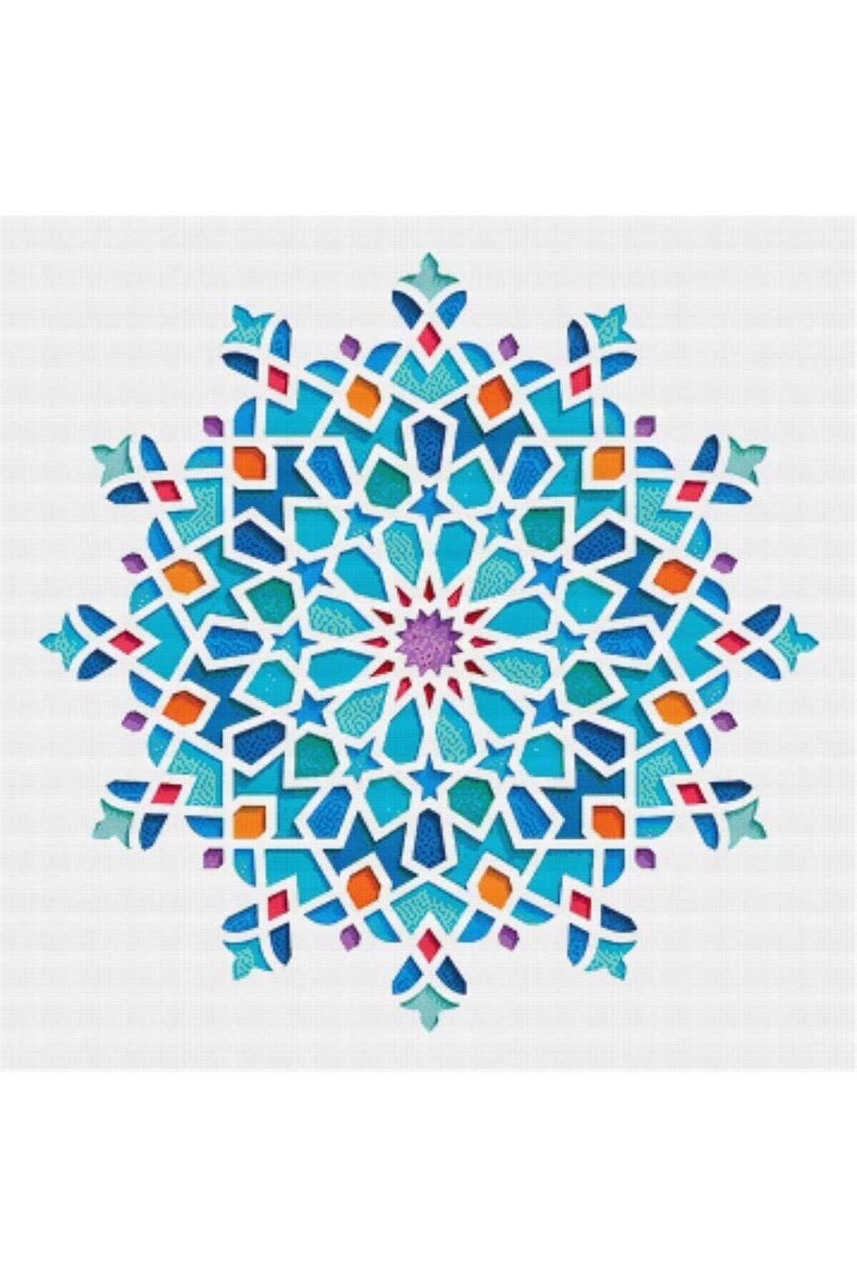 Movas Sanat Colorful Arabic Geometric Motifs | Diamond Mosaic Puzzle | 50x50 |E20201027M