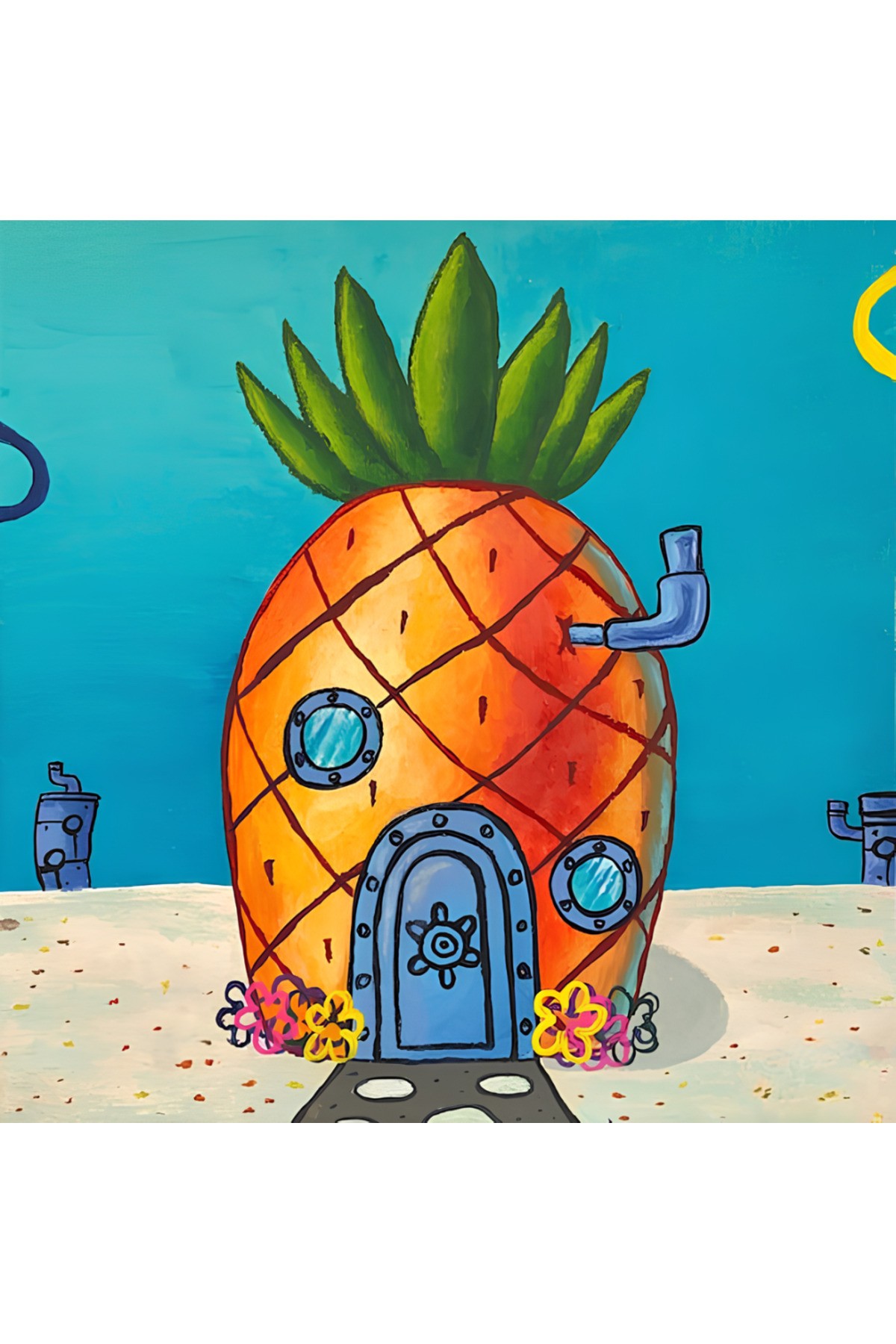 Movas Sanat Pineapple House - SpongeBob | Diamond Mosaic Painting | Mosaic Puzzle | 45x45 | E20204066