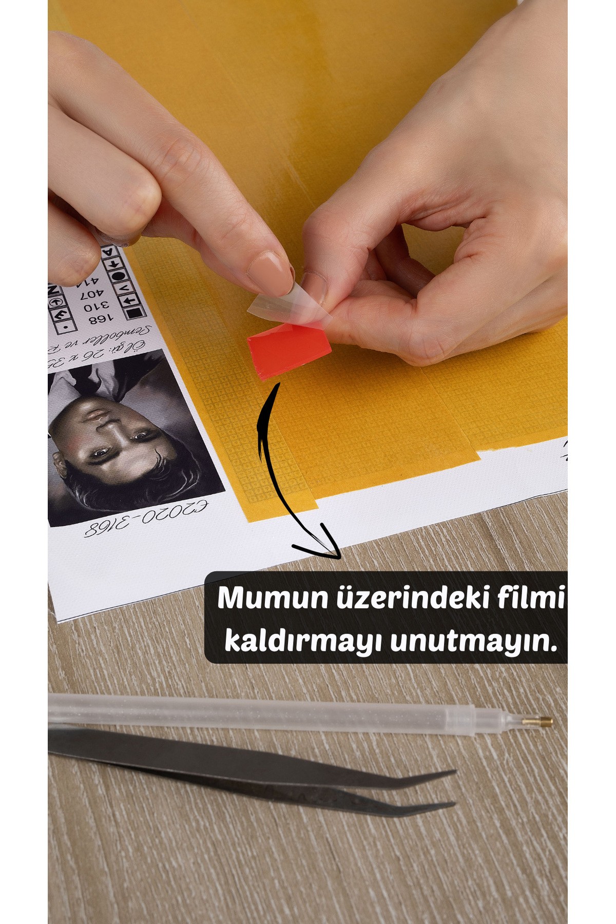 Movas Sanat Tapınakta Budist Ritüeli | Elmas Mozaik Tablo | Mozaik Puzzle | 50x50 | E20202082M