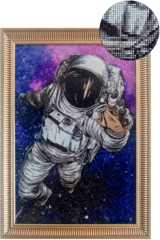 Movas Sanat Astronot | Hazır Mozaik Tablo | 49x34 | H20200016M