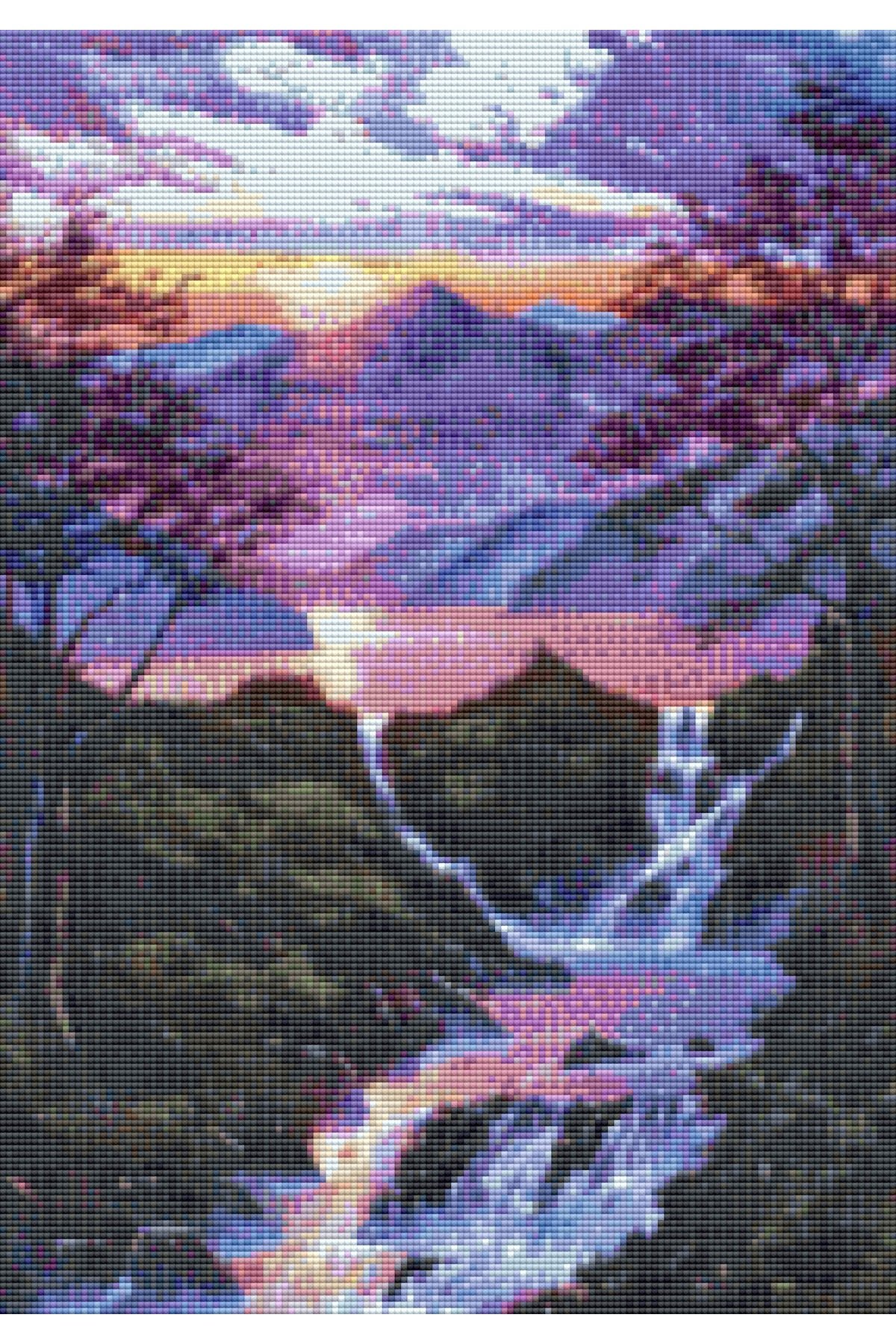 Movas Sanat Sunset Stream Diamond Mosaic Painting | Bead Tapestry Gluing 35x50cm E20202804M