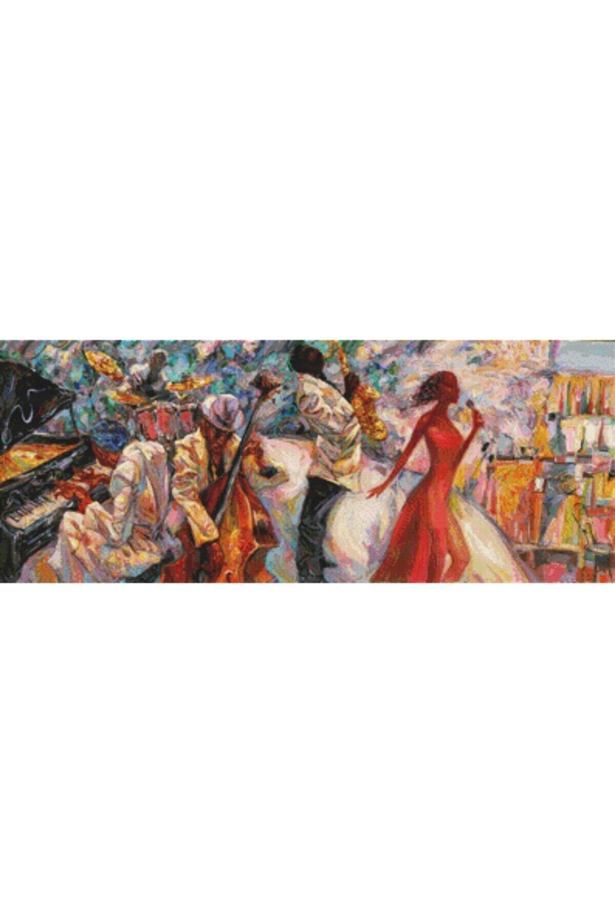 Movas Sanat Caz Kulübü - Roman Nogin | Elmas Mozaik Tablo | Mozaik Puzzle | 60x23 | E2020744