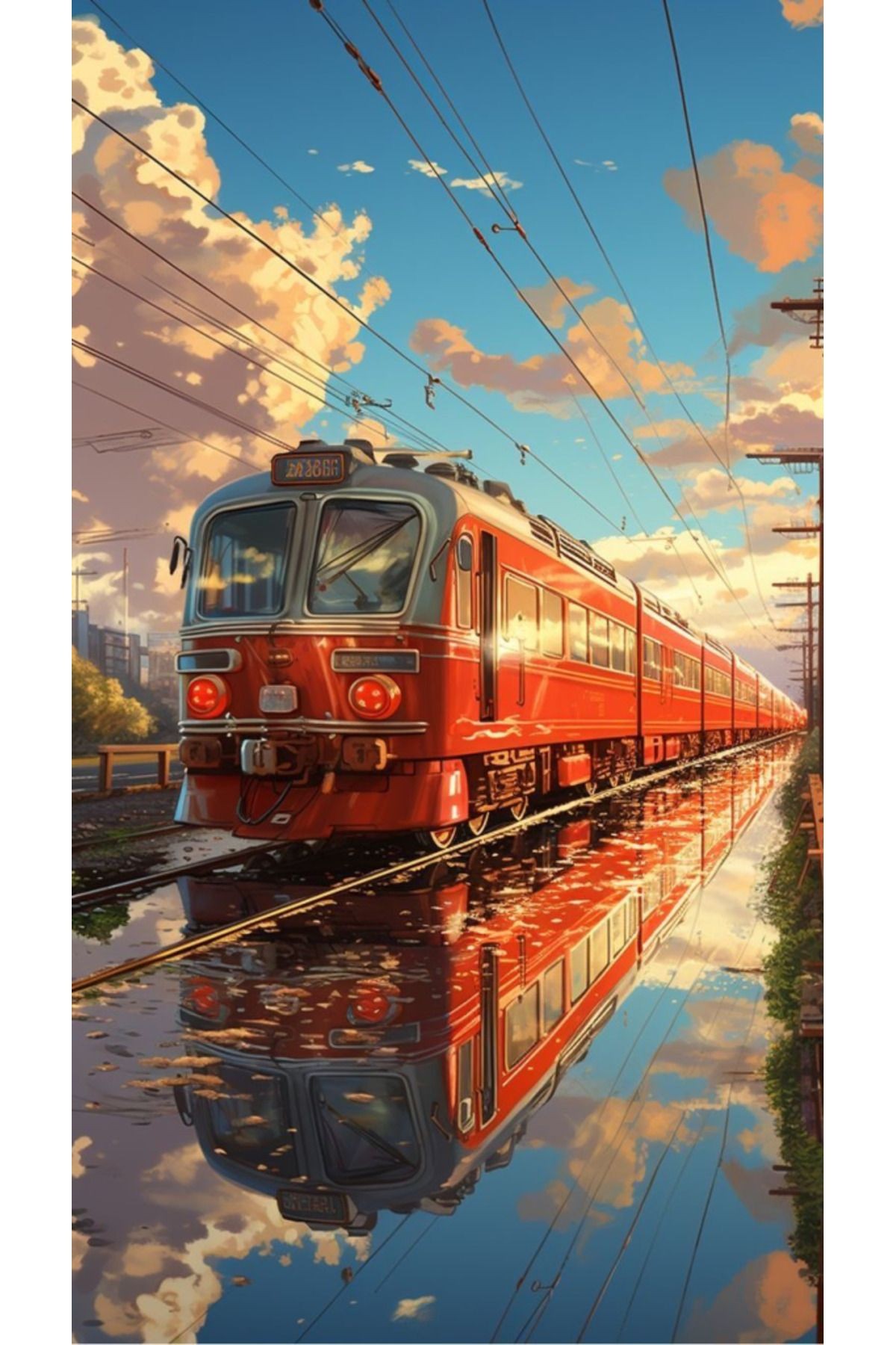 Eski Çağ Treni | Elmas Mozaik Tablo | Mozaik Puzzle | 50x90 | E20204371