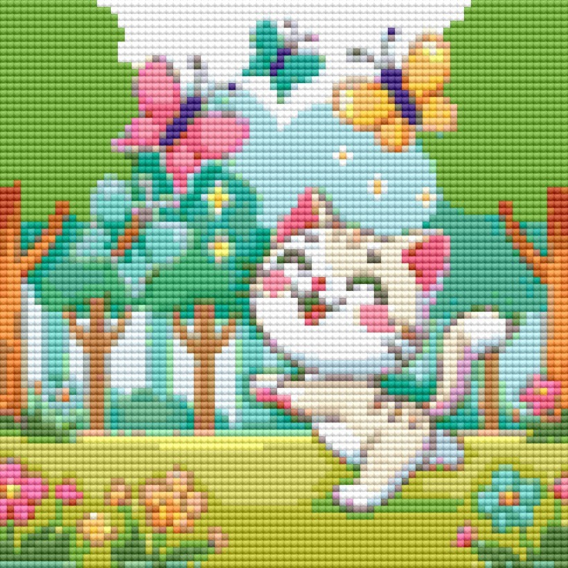 Movas Art - Cat and Butterflies | Special Mosaic Puzzle for Children | 20x20 | E20204548