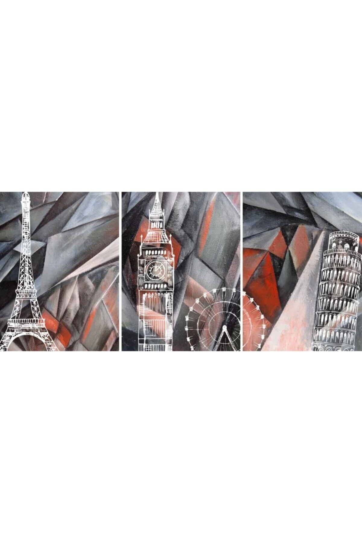 Movas Sanat Yağlı Boya Londra, Pisa | Elmas Mozaik Tablo | Mozaik Puzzle | 60x20 | E20202462M