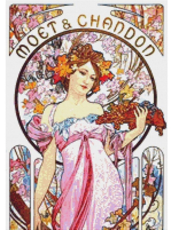 Movas Art Alphonse Mucha Moet | Diamond Mosaic Puzzle | 35x50 | E20203579