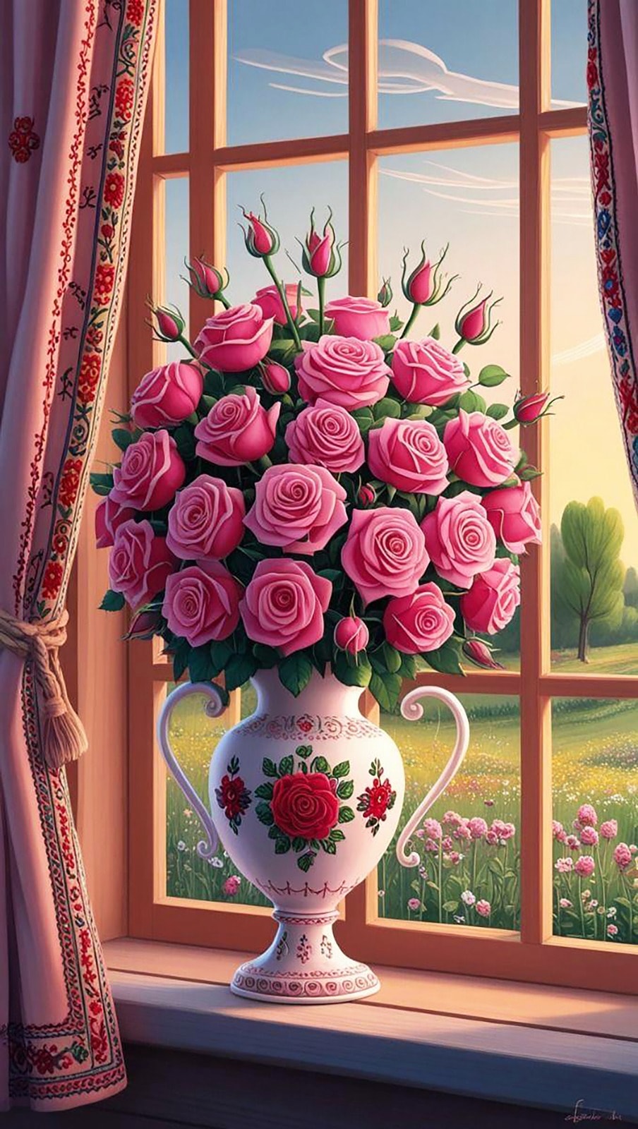 Pembe Zarafet 54x30cm T0024 Dialands Elmas Mozaik Tablo