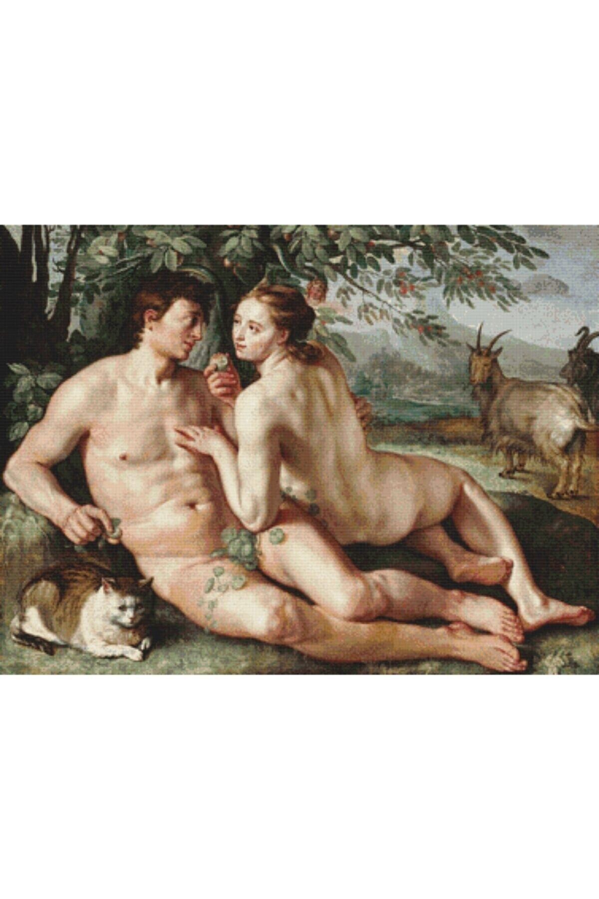 Movas Sanat The Fall of Man - Hendrick Goltzius | Diamond Mosaic Puzzle | 55x41 | E2020781