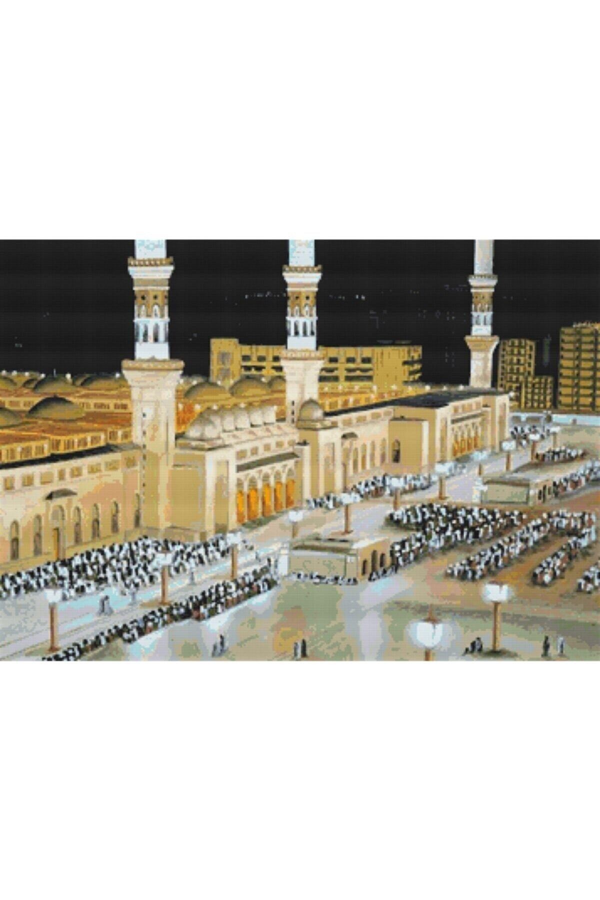 Movas Sanat Mescid-i Nebevi'nin Avlusunda | Elmas Mozaik Tablo | Mozaik Puzzle | 50x35 | E2020596