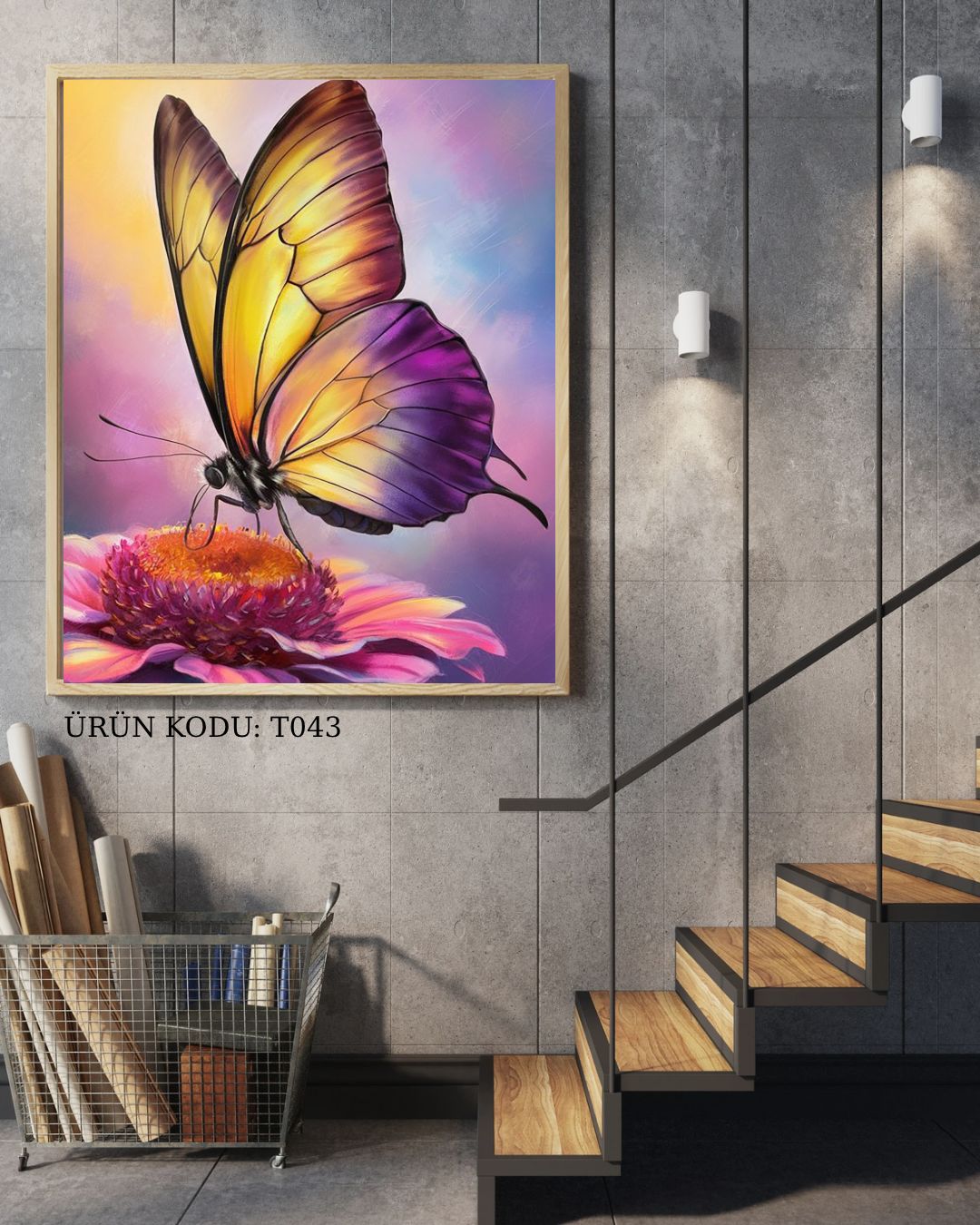 Renkli Kelebek 40x60cm T043 Dialands Elmas Mozaik Tablo