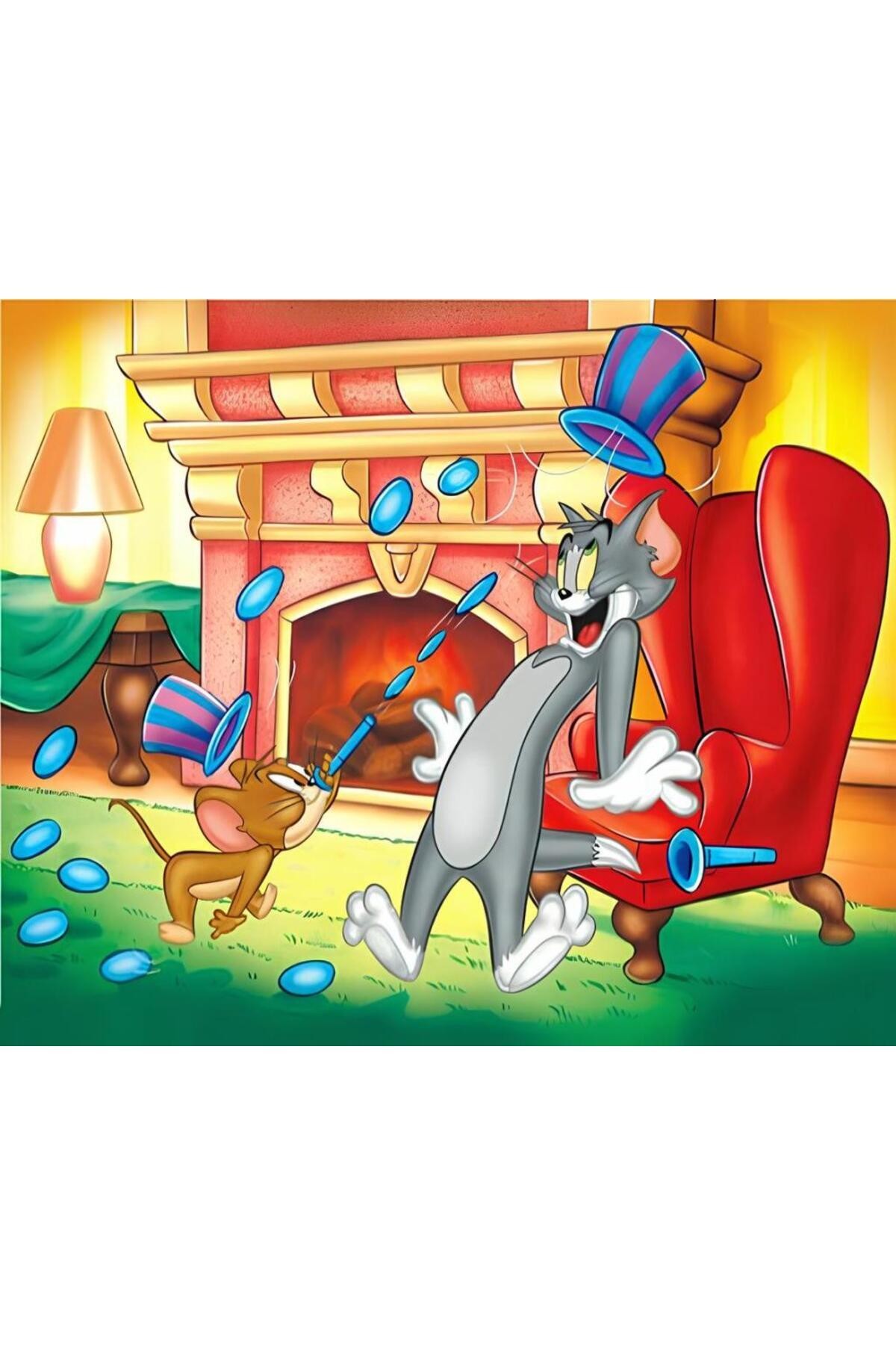 Movas Sanat Sihirbazlık Numaraları - Tom Ve Jerry | Elmas Mozaik Puzzle | 55x45 | E20204120