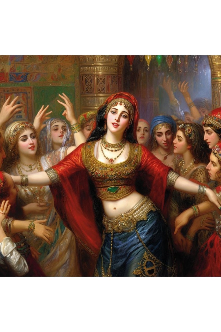 Movas Sanat Arap Kadınları | Elmas Mozaik Tablo | Mozaik Puzzle | 60x60 | E20204477