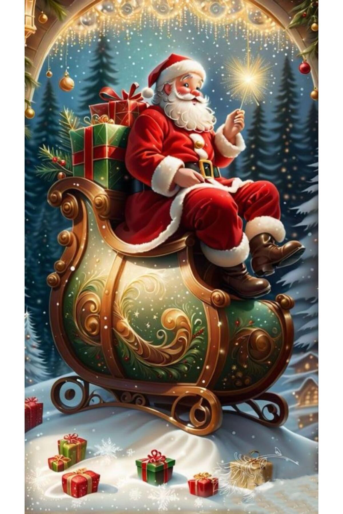 Movas Sanat Wizard Santa Claus | Diamond Mosaic Painting | Mosaic Puzzle | 50x90 | E20204294