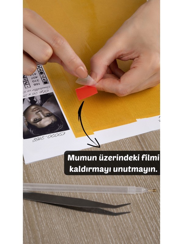 Movas Sanat Unutulmaz Dudaklar | Elmas Mozaik Tablo | Mozaik Puzzle | 45x45 | E20201515M