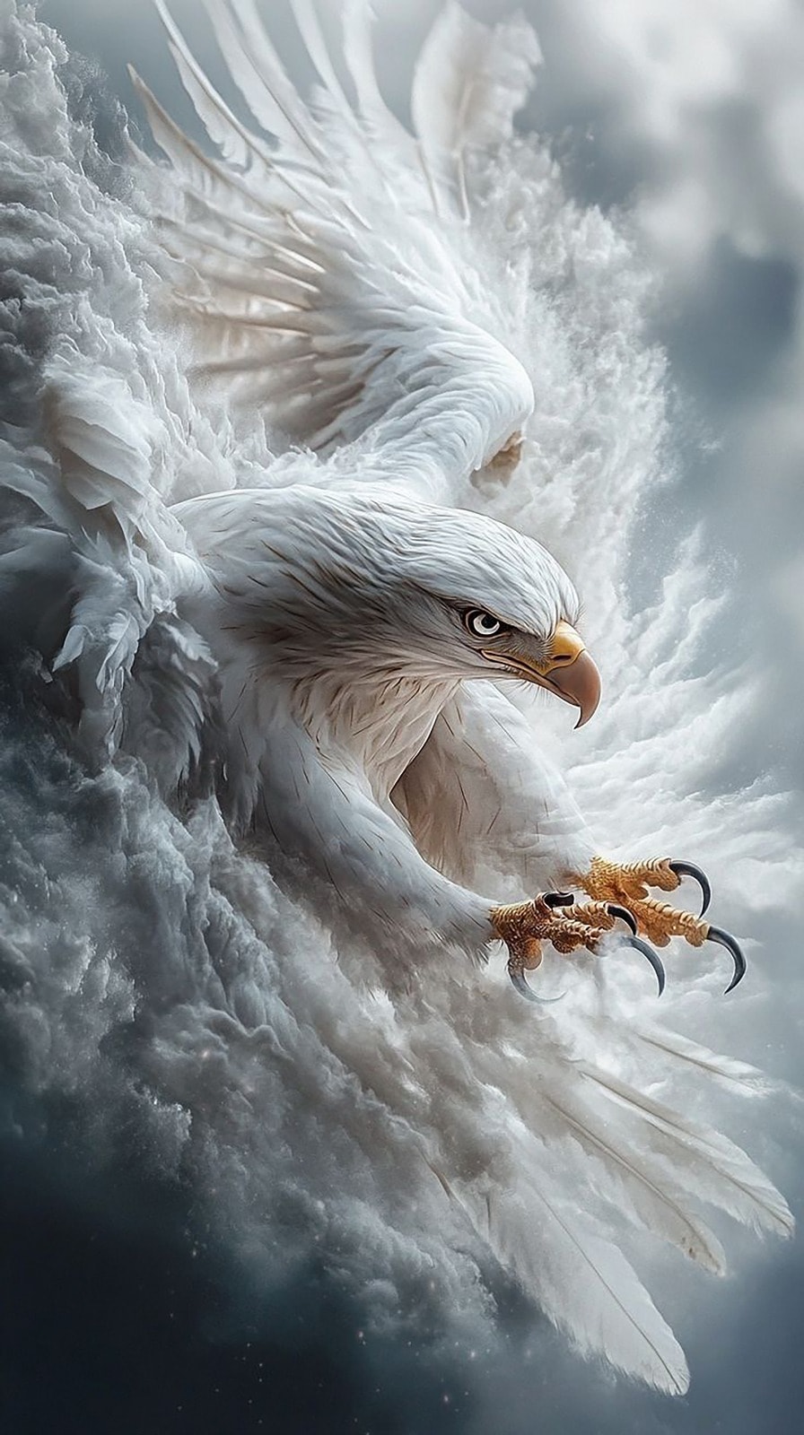 Gökyüzünün Gücü Beyaz Kartalın Hücumu 45X80cm T123 Dialands Elmas Mozaik Tablo