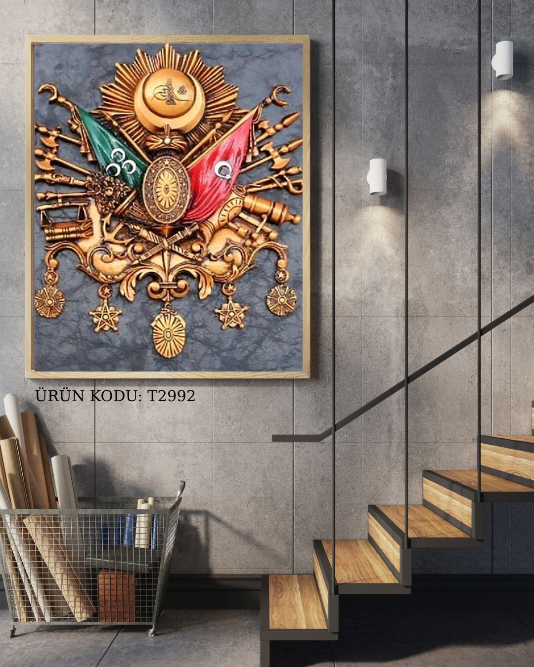 Osmanlı Arması 60x60cm T2992 Dialands Elmas Mozaik Tablo