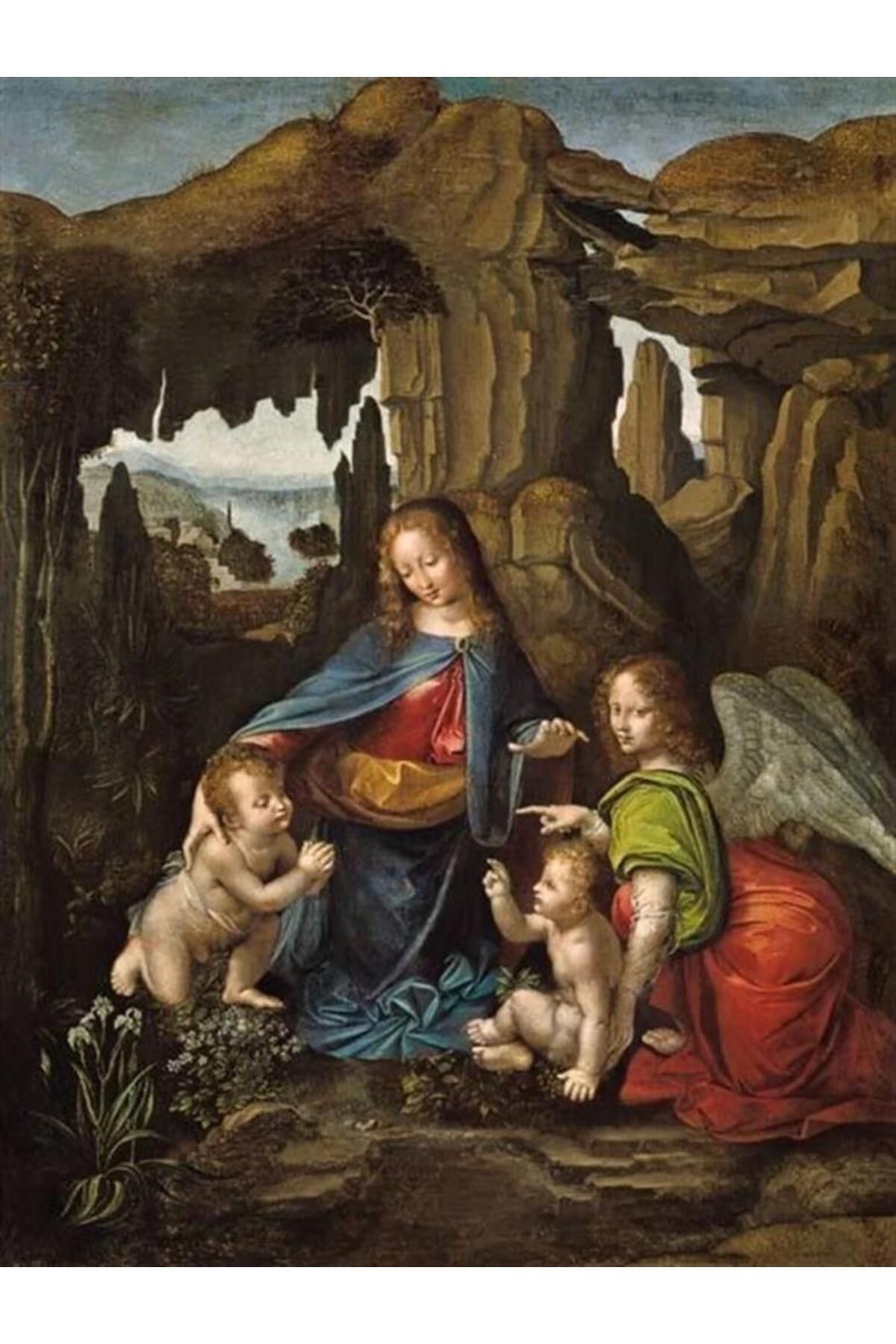 Virgin Of The Rocks - Da Vinci | Elmas Mozaik Tablo | Mozaik Puzzle | 60x80 | E20203466