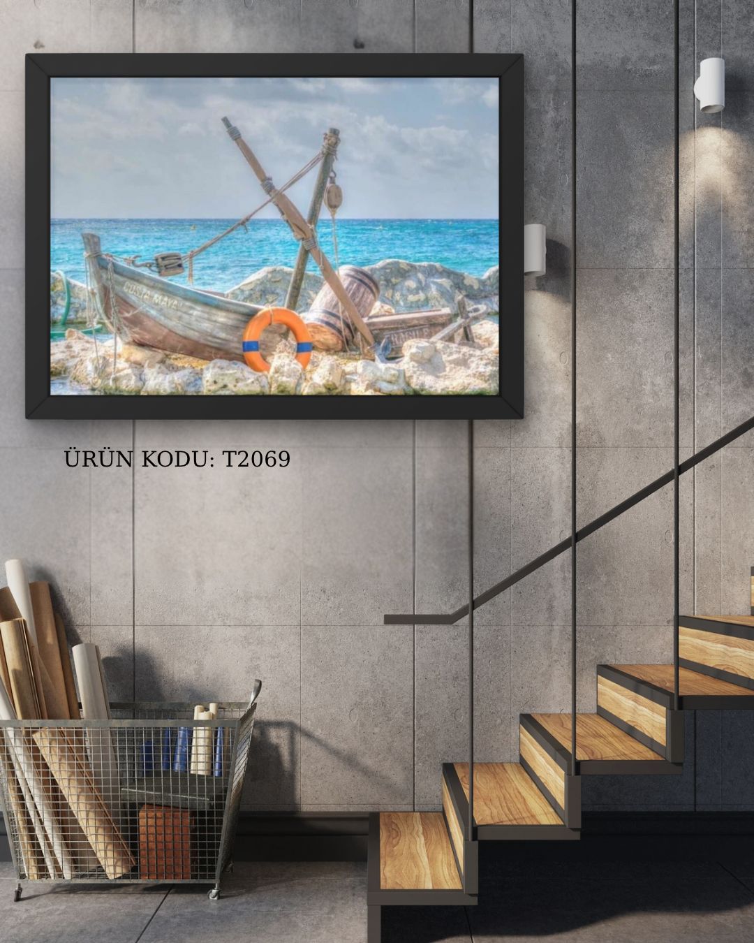 Küçük Tekne 50x35cm Dialands Elmas Mozaik Tablo