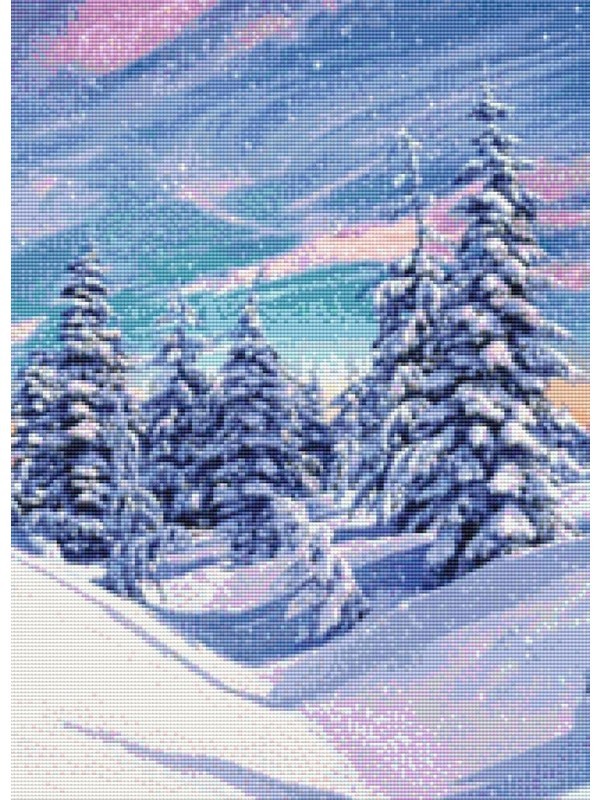 Movas Art Snow And Pine Trees | Diamond Mosaic Puzzle | Diamond Mosaic Puzzle | 40x50 | E20201519M