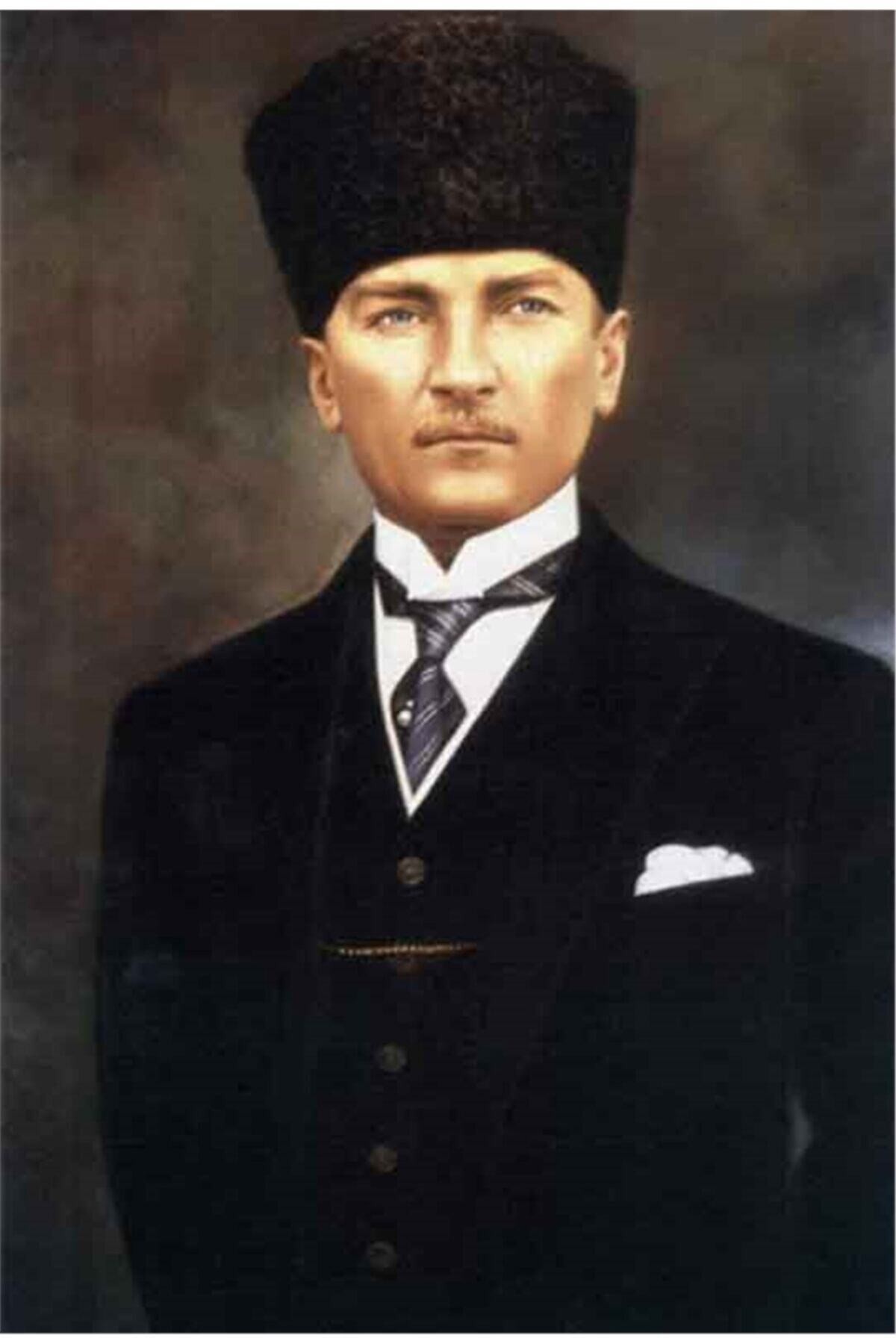 Movas Sanat Kalpaklı Atatürk Portresi | Elmas Mozaik Tablo | Mozaik Puzzle | 48x60 | E20202539M