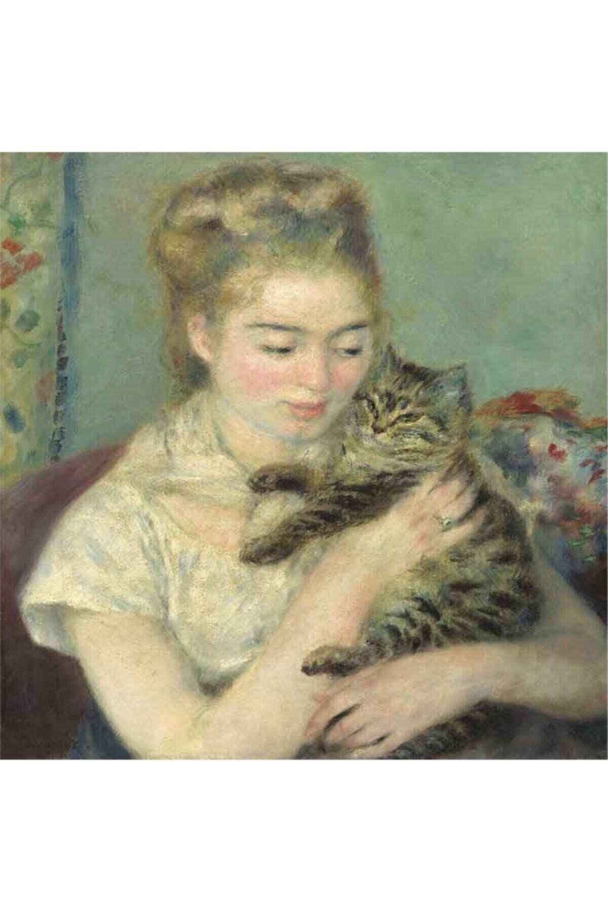 Movas Sanat Woman And Her Cat | Diamond Mosaic Painting | Mosaic Puzzle | 50x50 | E20202167M