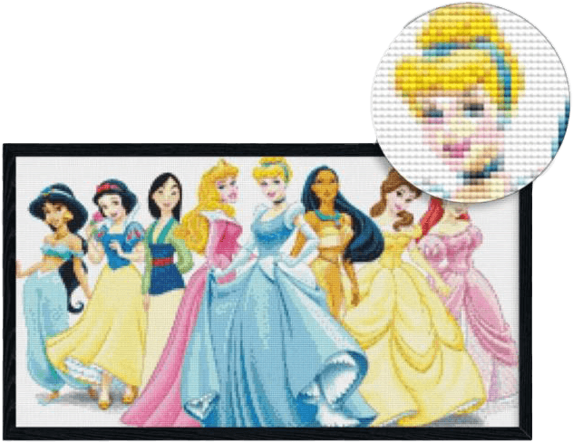 Movas Sanat Princesses | Ready-made Mosaic Painting | 67x45 | H20200008M