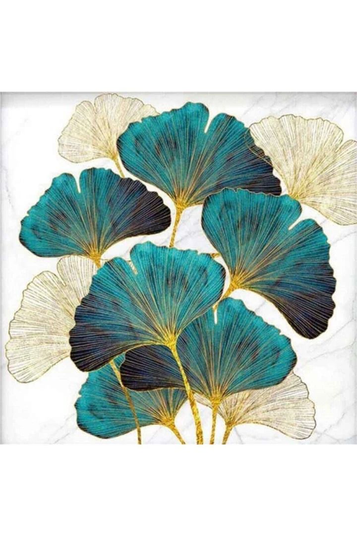 Ginkgo Yaprağı 50x50cm Dialands Elmas Mozaik Tablo