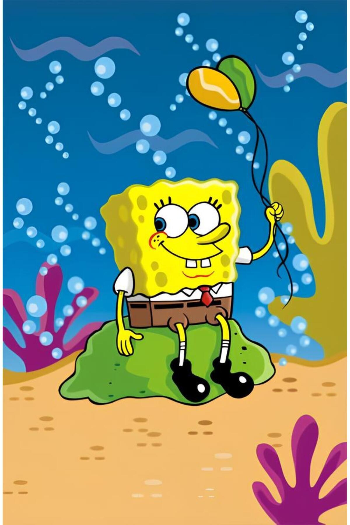 Movas Sanat Balloons And SpongeBob - SpongeBob | Diamond Mosaic Puzzle | 35x55 | E20204060