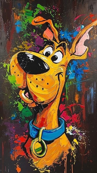 Movas Sanat Rengarenk Scooby |Mozaik Puzzle | Elmas Mozaik Tablo |30x54cm |E20204659