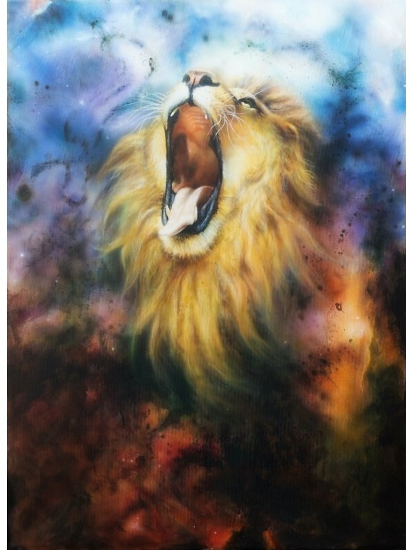 Movas Art Roaring Lion | Diamond Mosaic Table | Mosaic Puzzle | 41x57 | E2020140