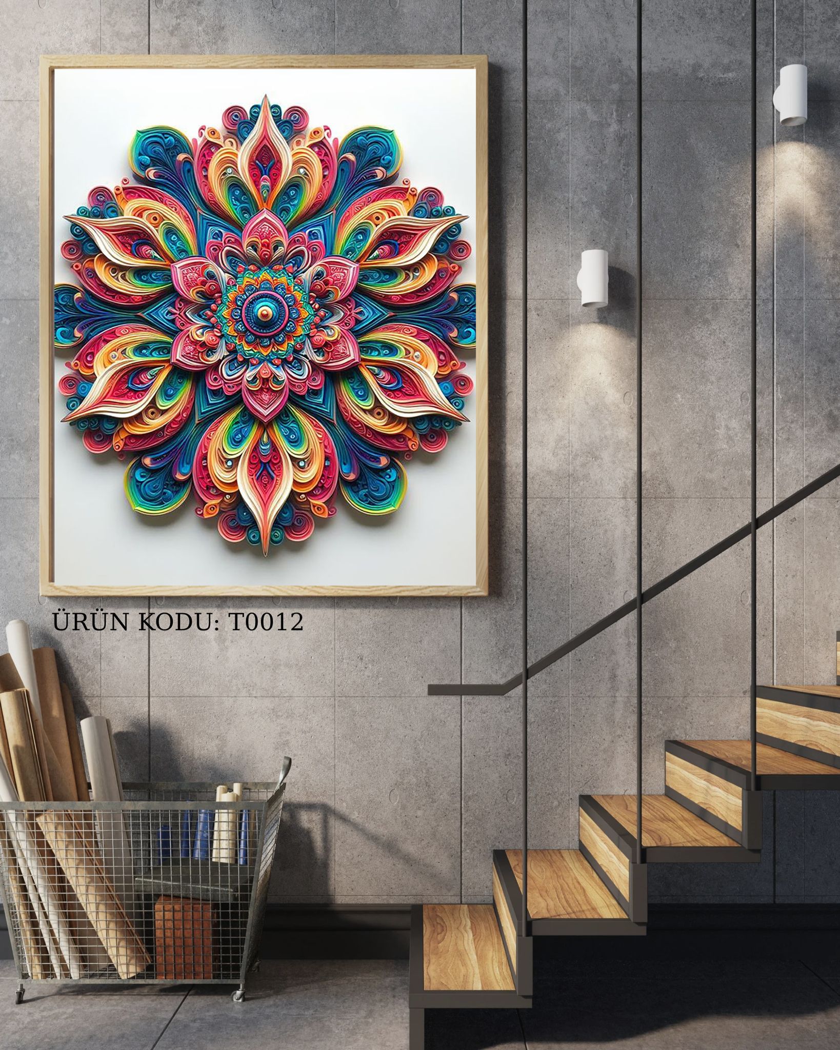 Quilling Mandala 50x50cm Dialands Elmas Mozaik Tablo