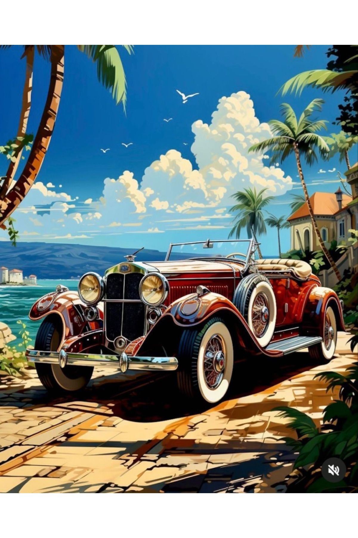 Vintage Luxury Car | Diamond Mosaic Table | Mosaic Puzzle | 60x75 | E20204346