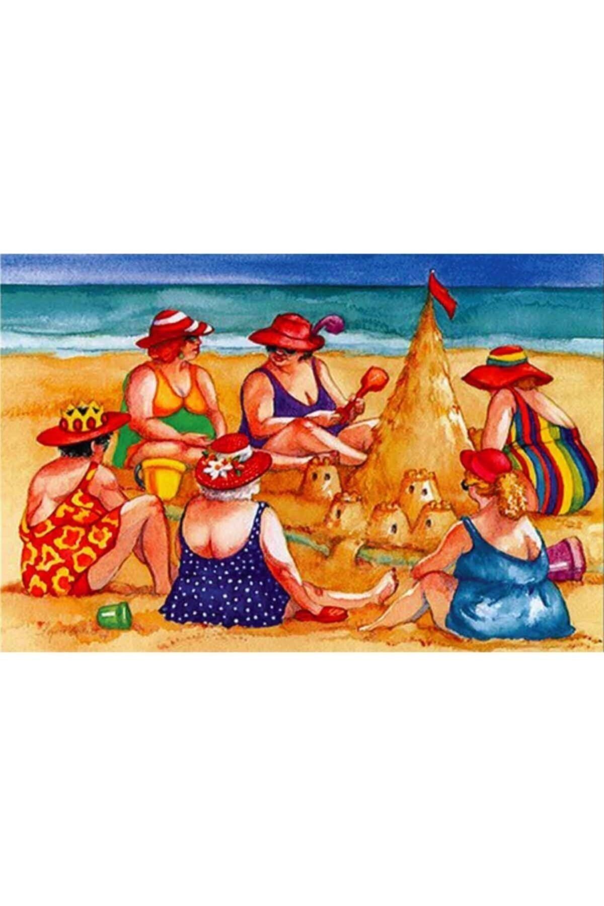 Movas Sanat Kumdan Kale Yapan Yetişkinler | Elmas Mozaik Tablo | Mozaik Puzzle | 60x40 | E20202667M