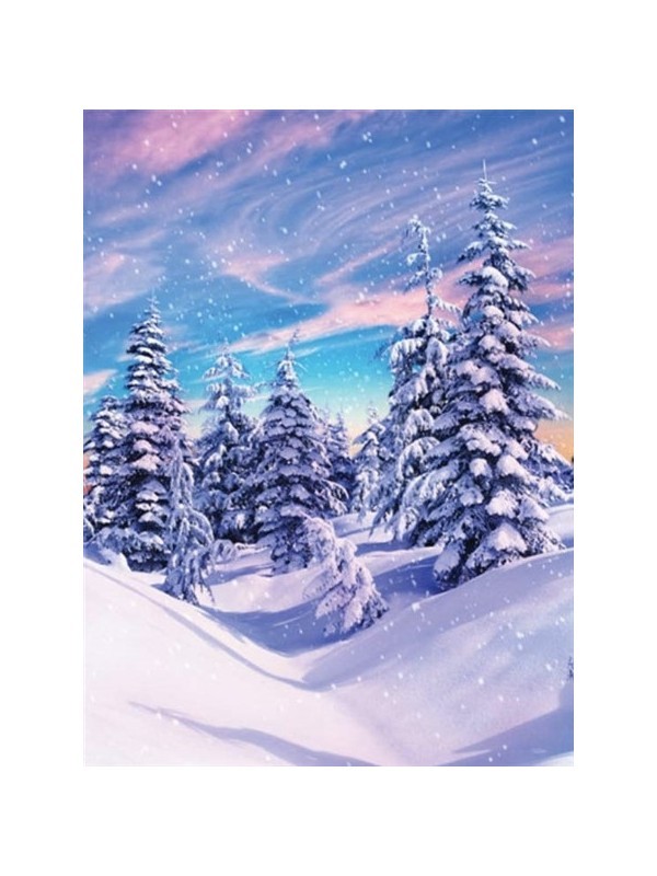 Movas Art Snow And Pine Trees | Diamond Mosaic Puzzle | Diamond Mosaic Puzzle | 40x50 | E20201519M