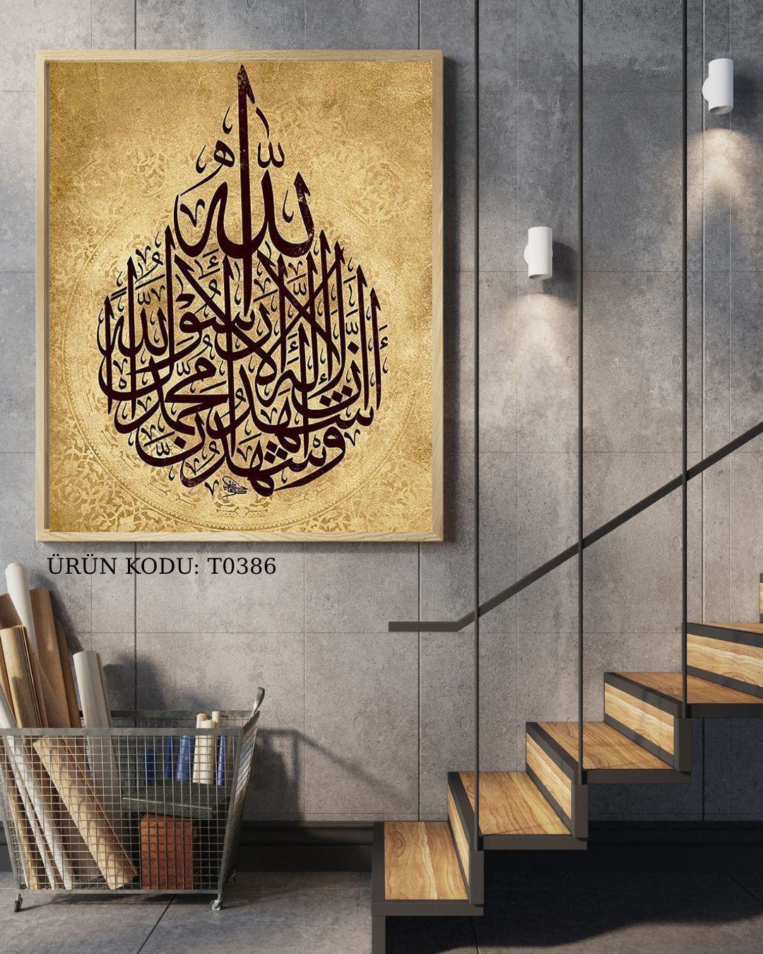 Kelime-i Şehadet Hat Sanatı 51X76cm T1386 Dialands Elmas Mozaik Tablo