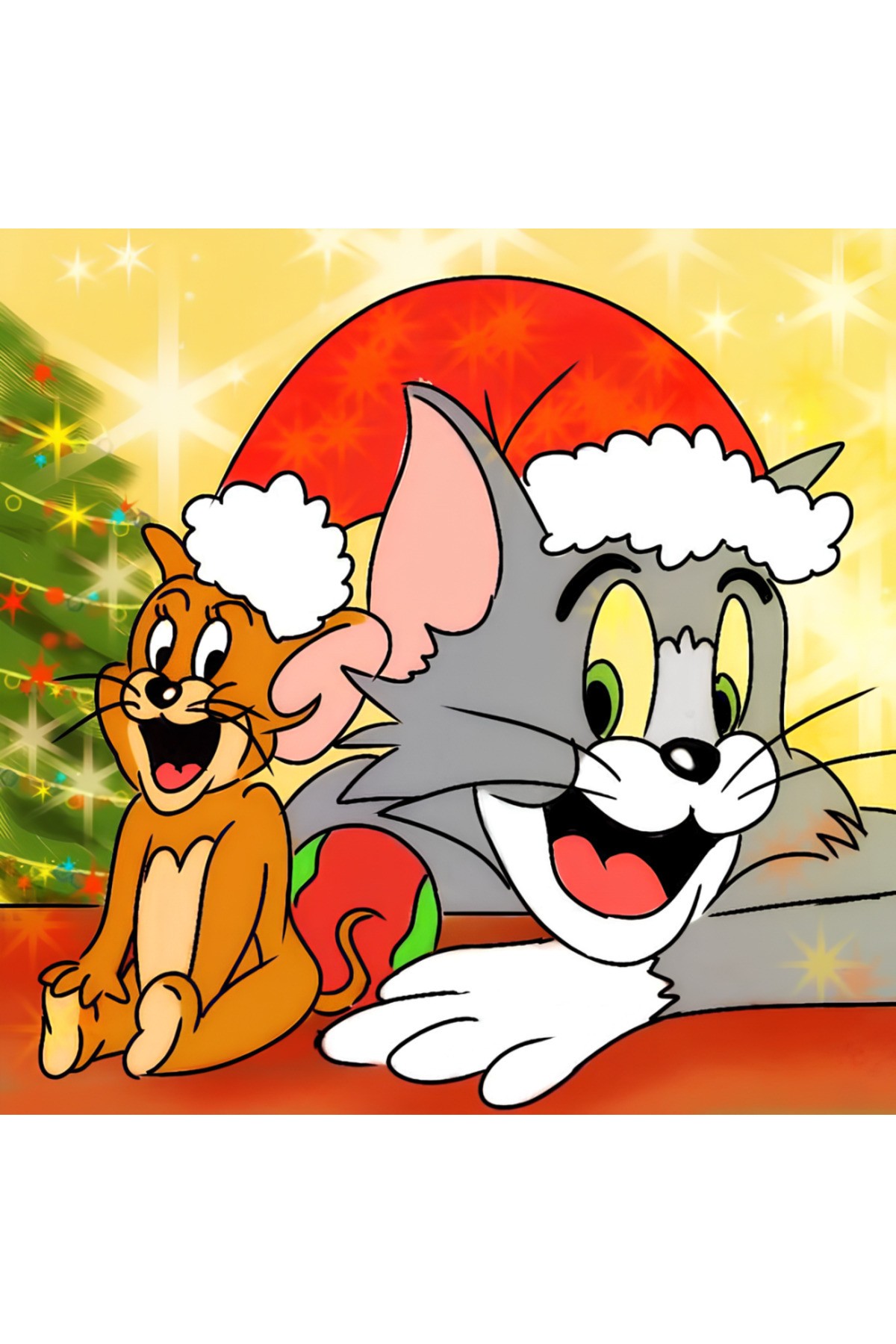 Movas Sanat Noel Arifesi - Tom Ve Jerry | Elmas Mozaik Tablo | Mozaik Puzzle | 50x50 | E20204118