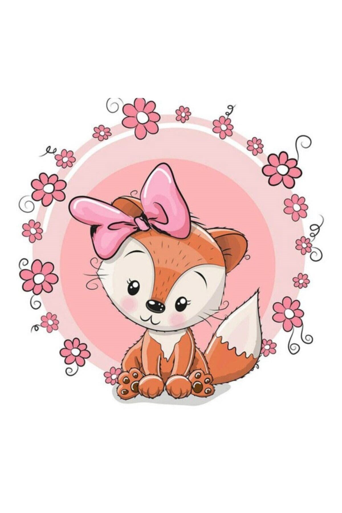 Movas Sanat Pembe Kurdelesi İle Tatlı Tilki | Elmas Mozaik Puzzle | 50x50 | E20202975M
