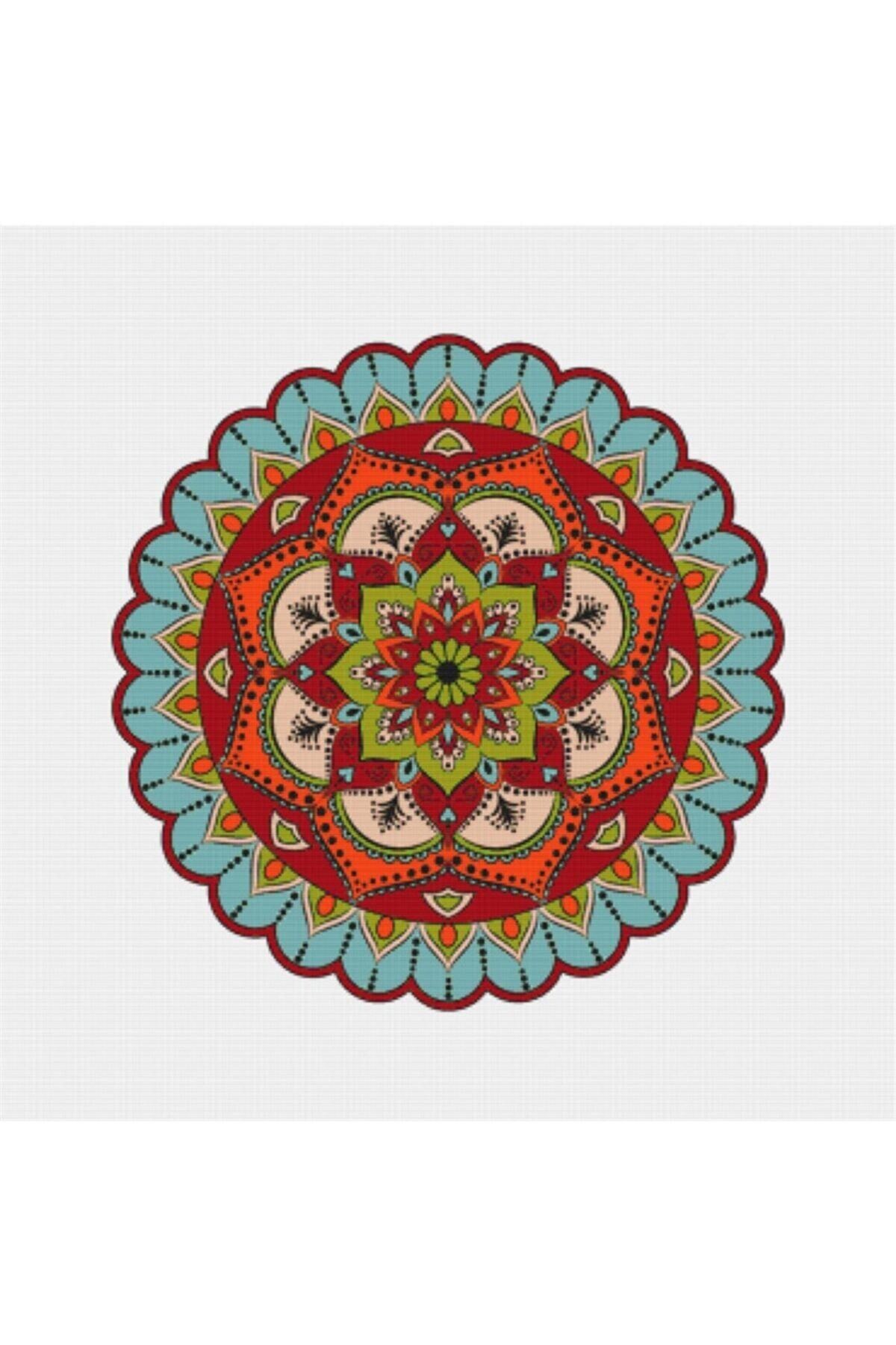 Movas Sanat Vintage Flower Mandala | Diamond Mosaic Painting | Mosaic Puzzle | 53x53 | E2020021