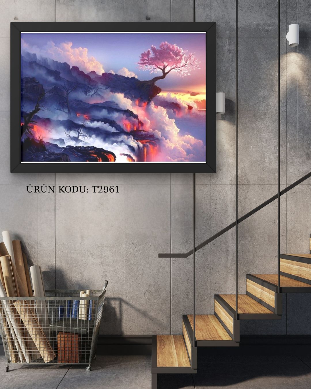 Kiraz Ağacı 50x35cm Dialands Elmas Mozaik Tablo