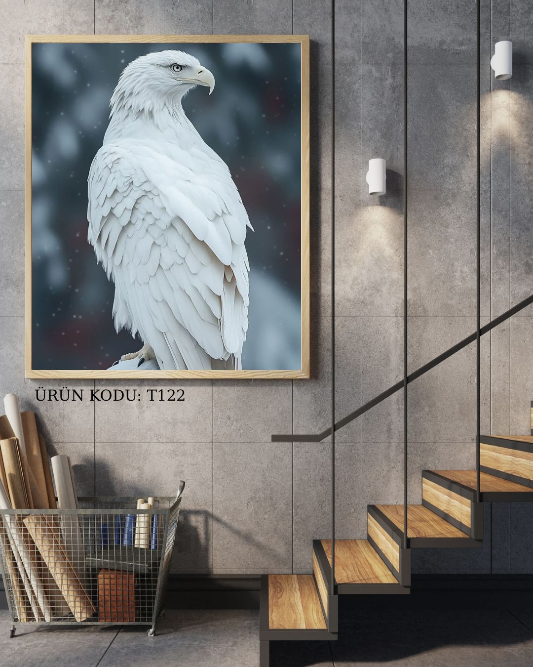 Karlı Zirve Asil Kartal 40X71cm T122 Dialands Elmas Mozaik Tablo