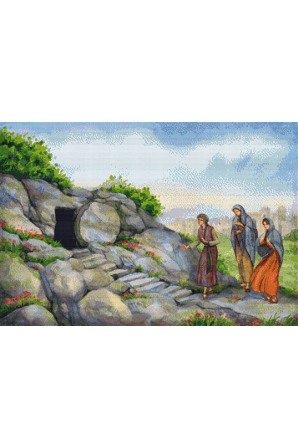 Movas Sanat Yahudi Kadınları Ve Aziz Calvary | Elmas Mozaik Tablo | Mozaik Puzzle | 50x34 | E2020786