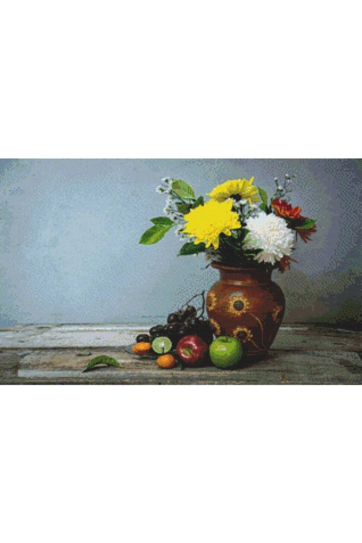 Movas Sanat Fruits And Flowers | Diamond Mosaic Painting | Mosaic Puzzle | 40x25|E20201220M