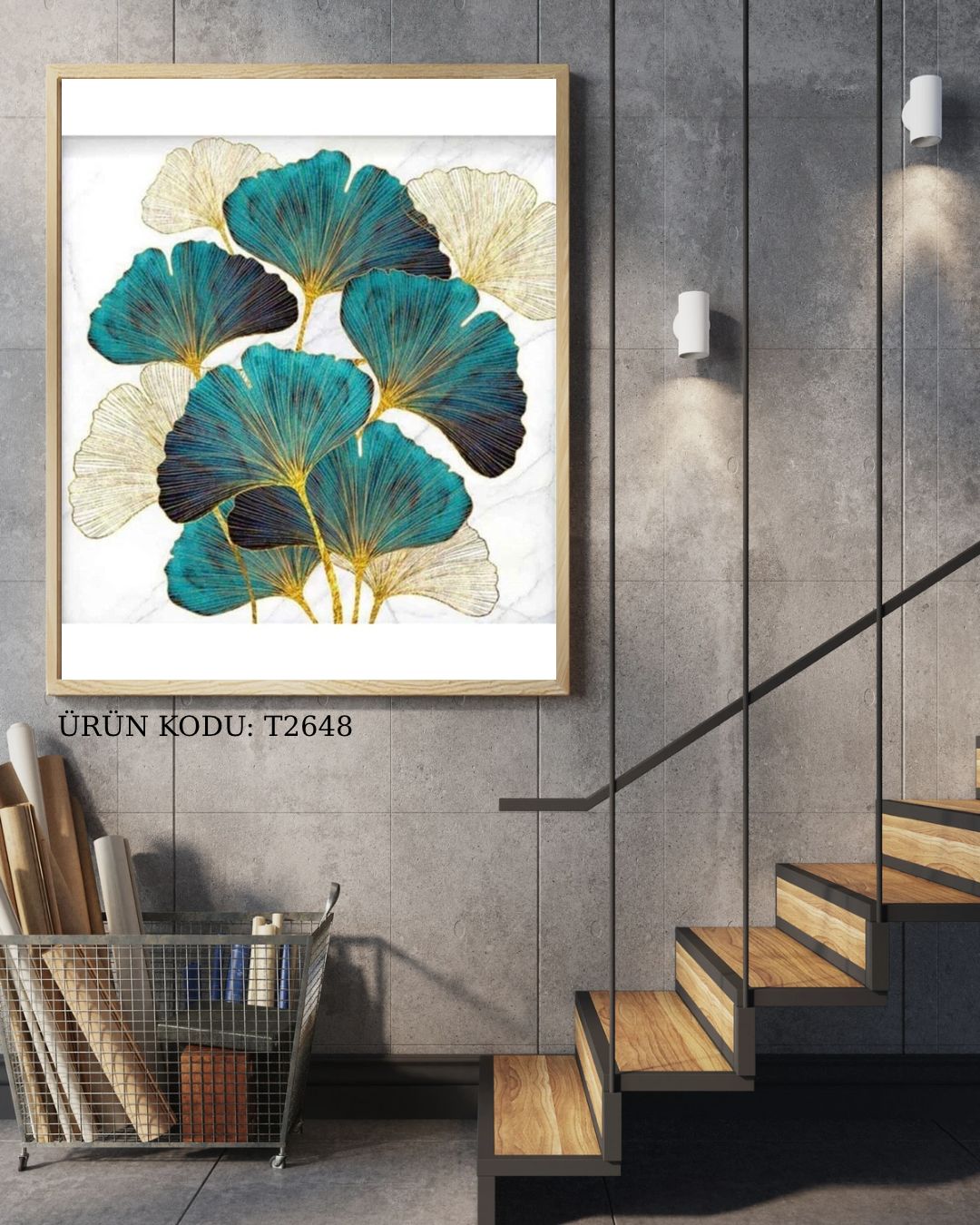 Ginkgo Yaprağı 50x50cm Dialands Elmas Mozaik Tablo